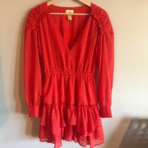 H&M Red Long sleeve dress